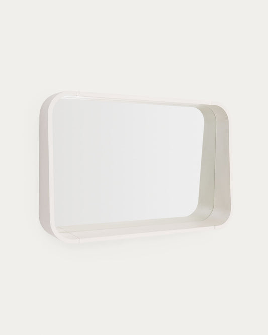 Specchio Salaya in legno compensato di frassino con finitura laccata beige 90 x 60 cm