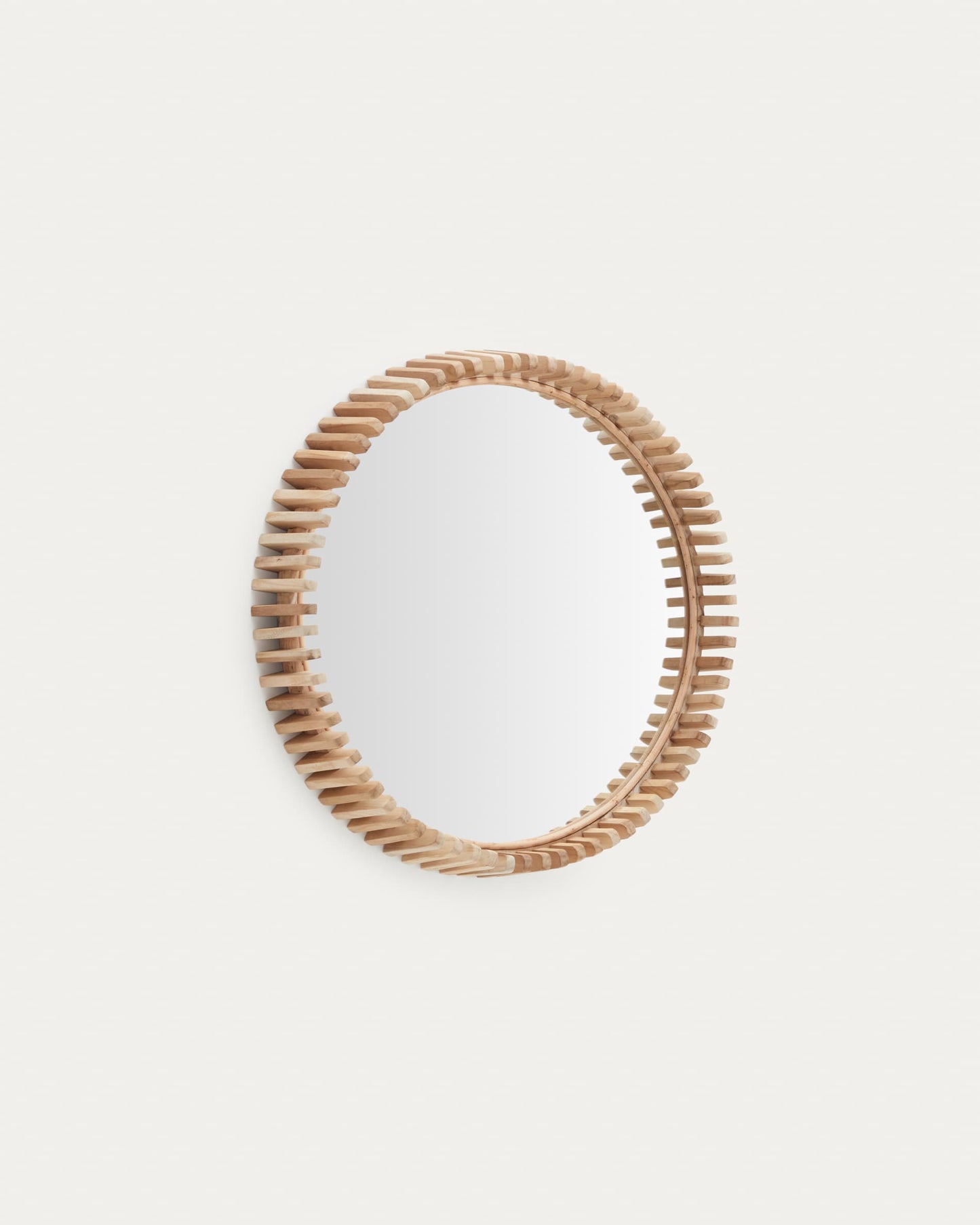 Specchio Polke in legno di teak Ø 60 cm