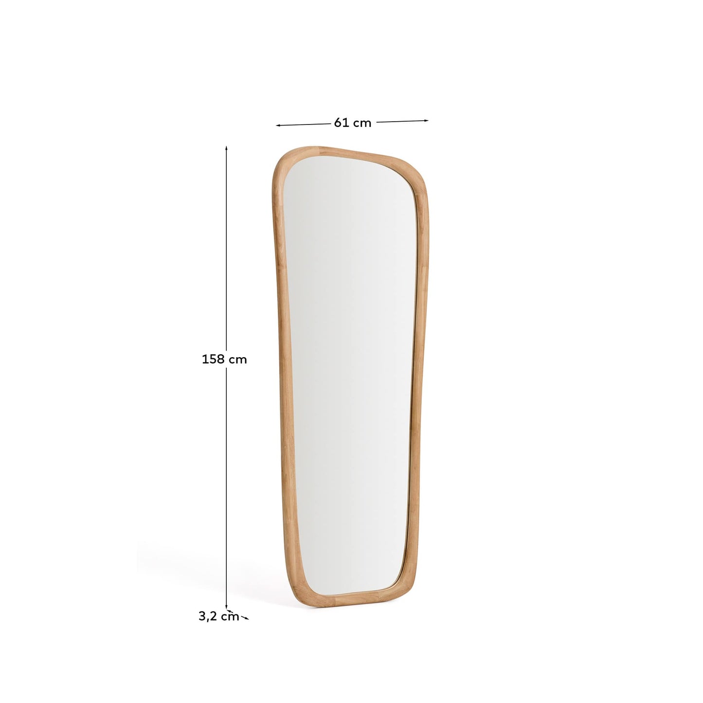 Specchio Alura in legno di teak 158 x 61 cm