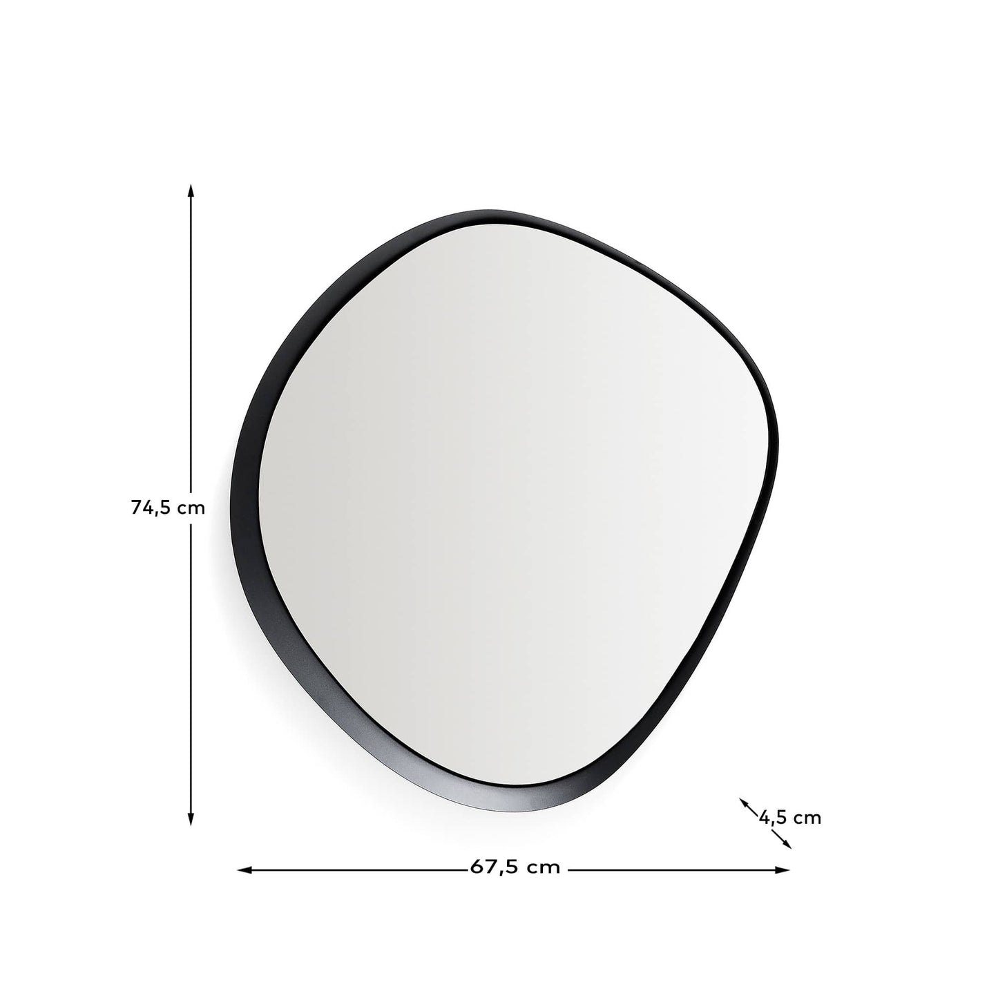 Specchio Tebel in metallo nero 67,5 x 74,5 cm