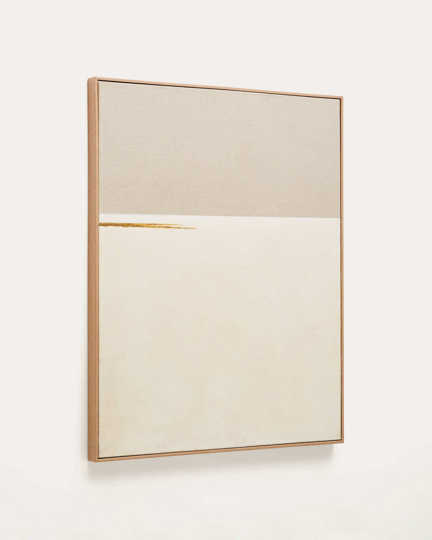 Quadro astratto Salin con riga orizzontale in lino 80 x 100 cm