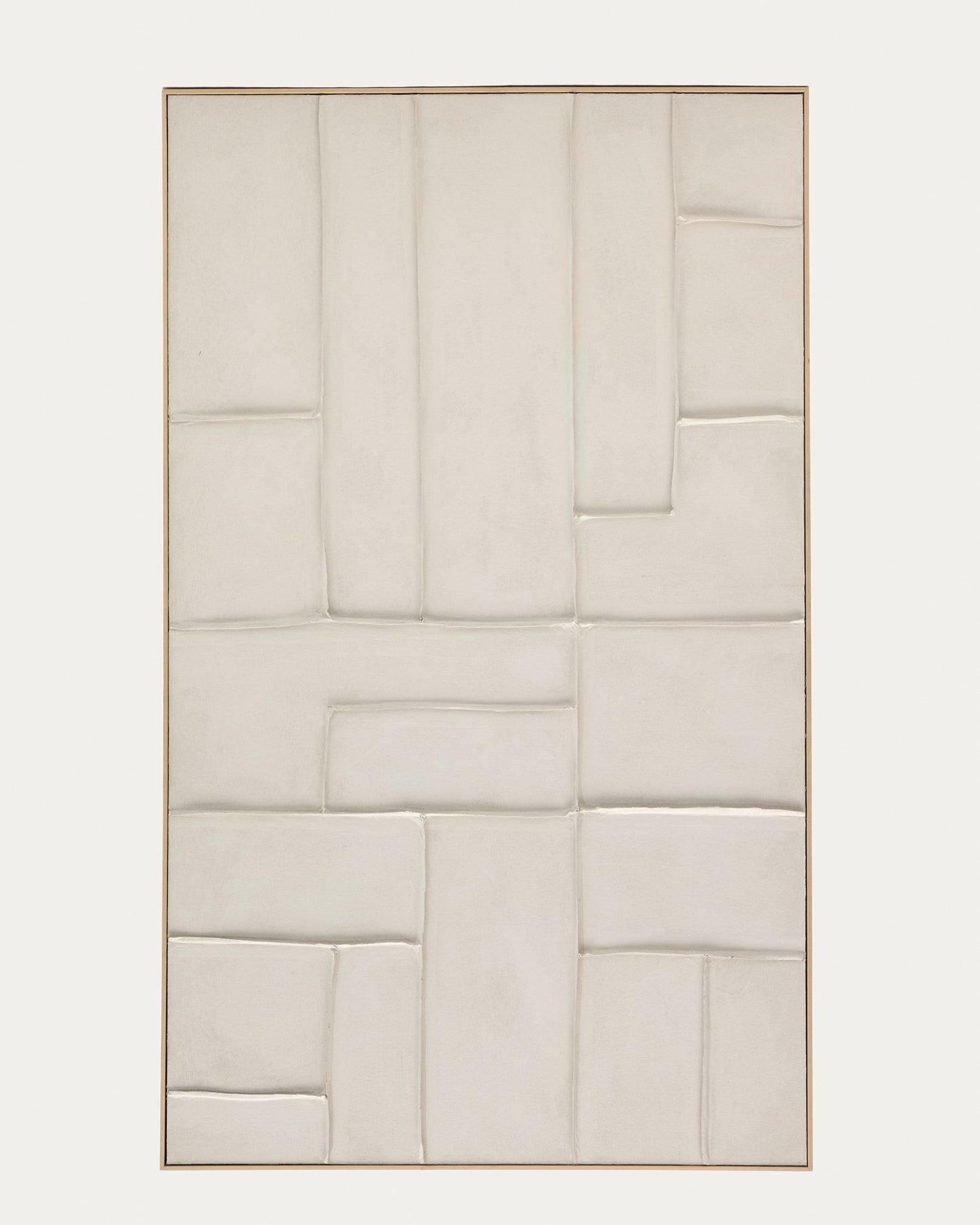 Quadro Klis di lino con forme geometriche bianco 120 x 200 cm