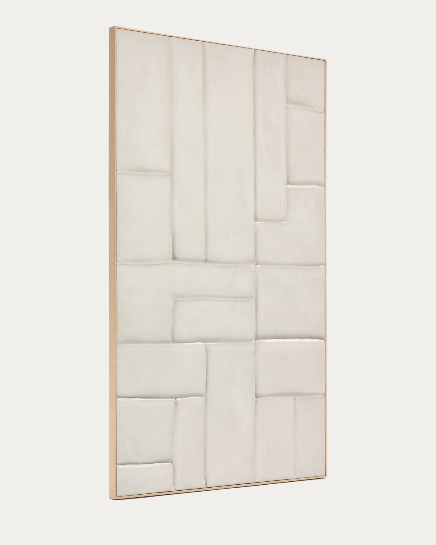 Quadro Klis di lino con forme geometriche bianco 120 x 200 cm
