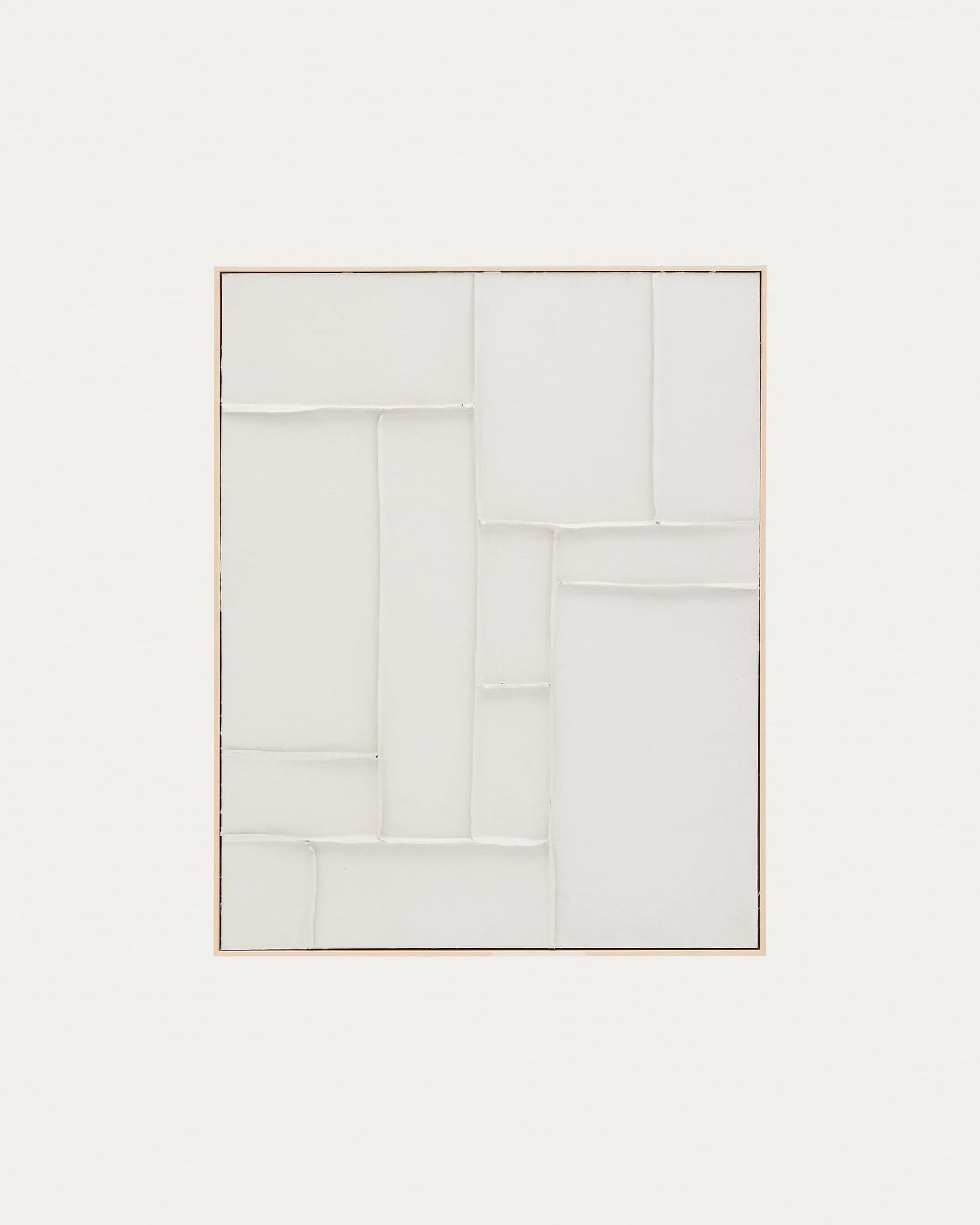 Quadro Klis di lino con forme geometriche bianco 80 x 100 cm