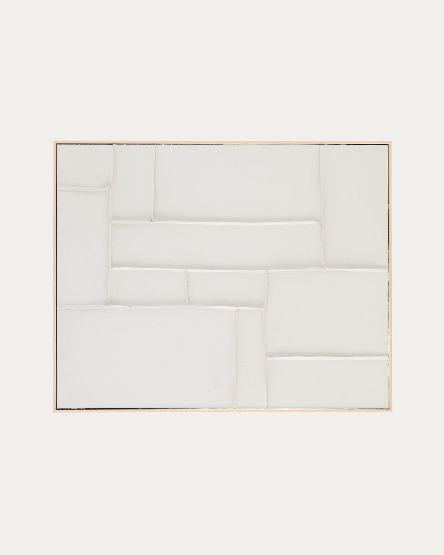 Quadro Klis di lino con forme geometriche bianco 80 x 100 cm