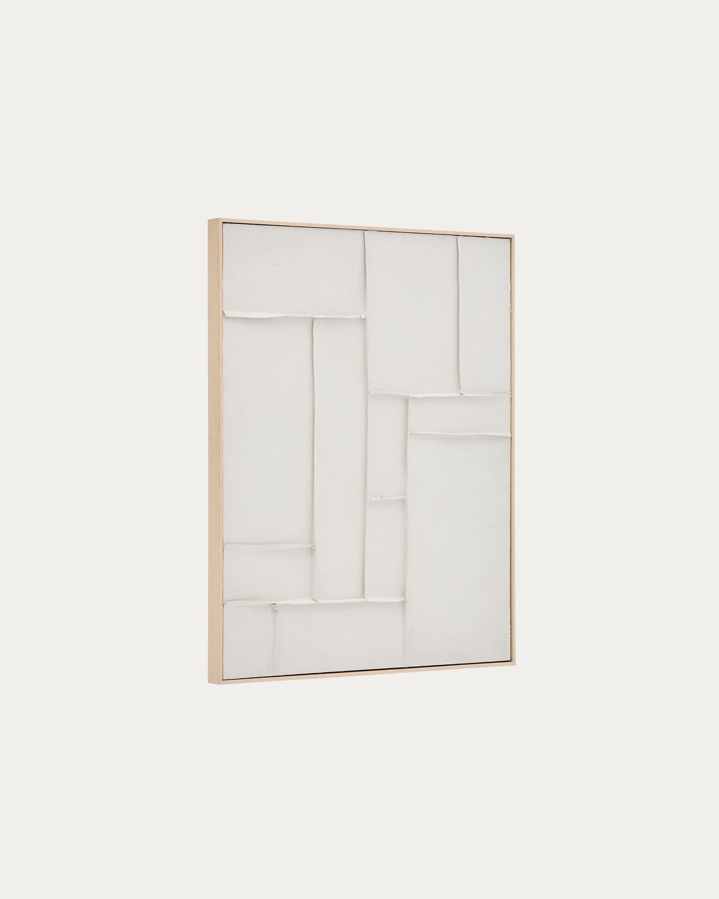 Quadro Klis di lino con forme geometriche bianco 80 x 100 cm