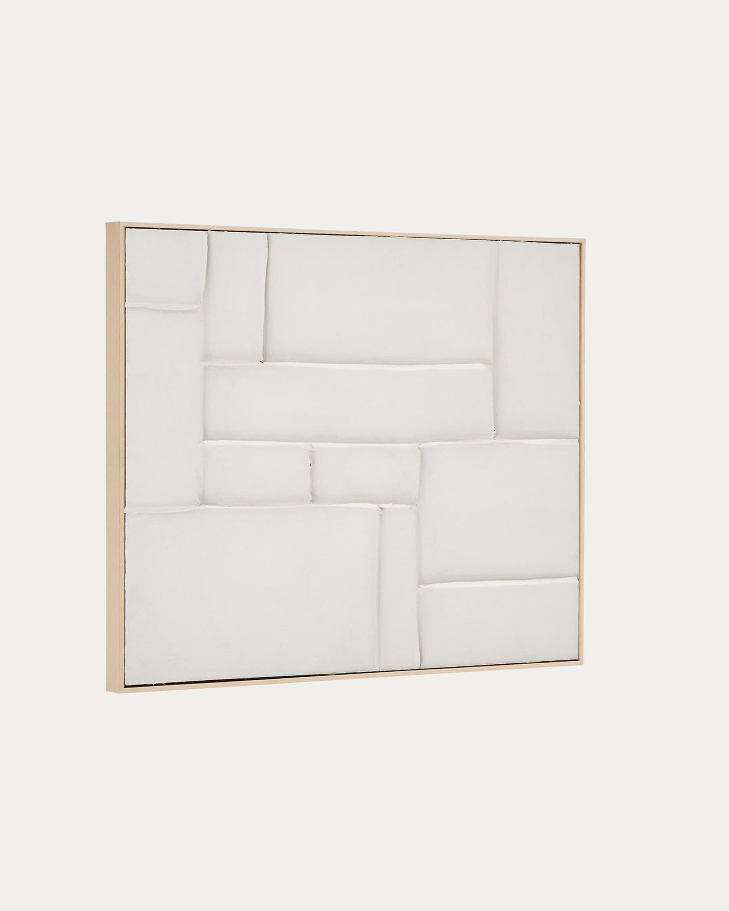 Quadro Klis di lino con forme geometriche bianco 80 x 100 cm