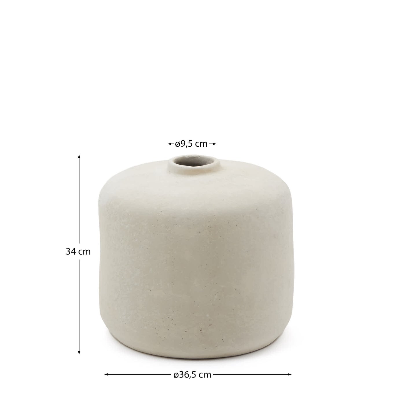 Vaso Serina in cartapesta bianca 36,5&nbsp;cm