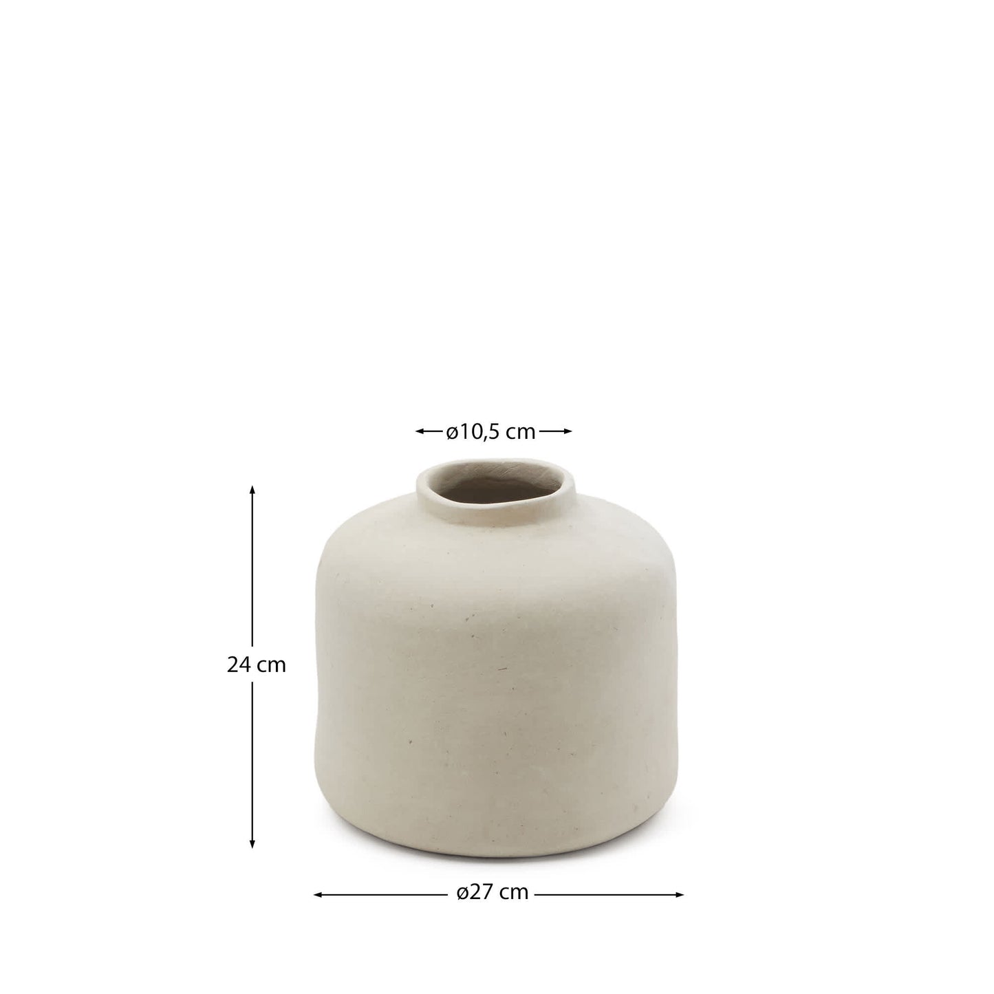 Vaso Serina in cartapesta bianca 27 cm