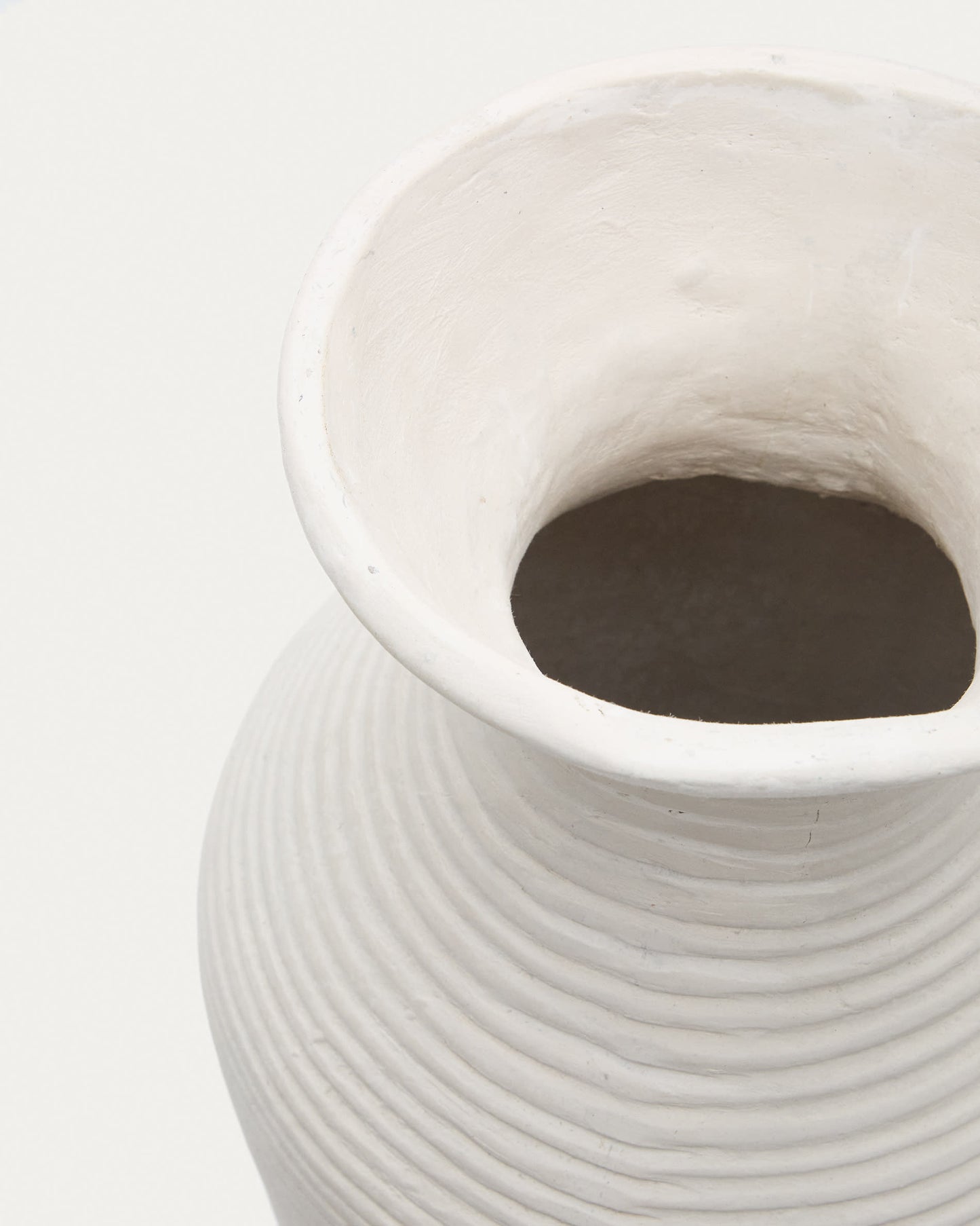 Vaso Pria di cartapesta bianca 72 cm