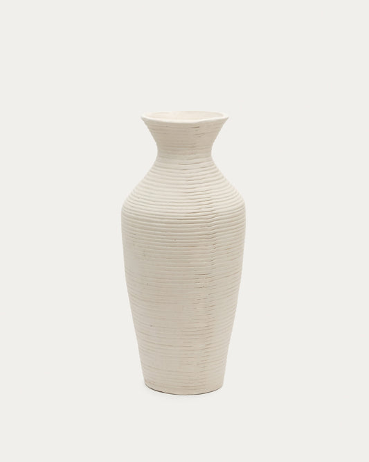Vaso Pria di cartapesta bianca 72 cm
