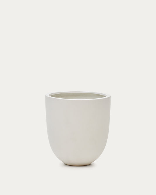 Vaso Aiguablava in cemento bianco Ø 56 cm