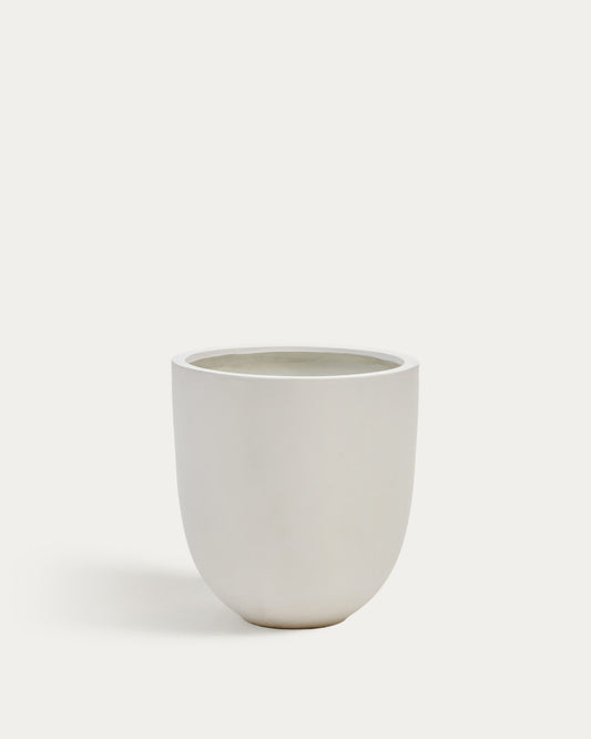 Vaso Aiguablava in cemento bianco Ø 56 cm