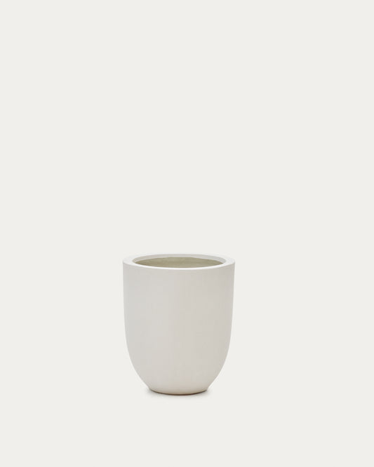 Vaso Aiguablava in cemento bianco Ø 39 cm