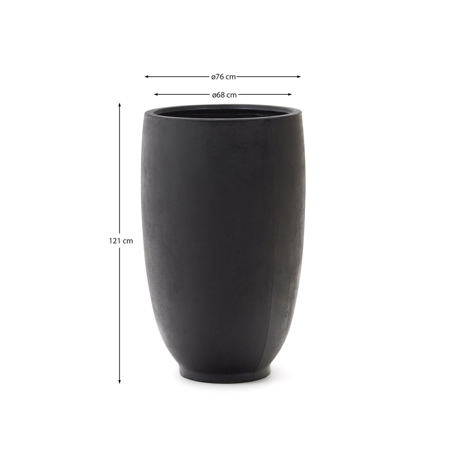 Vaso Aiguablava in cemento nero Ø 75 cm