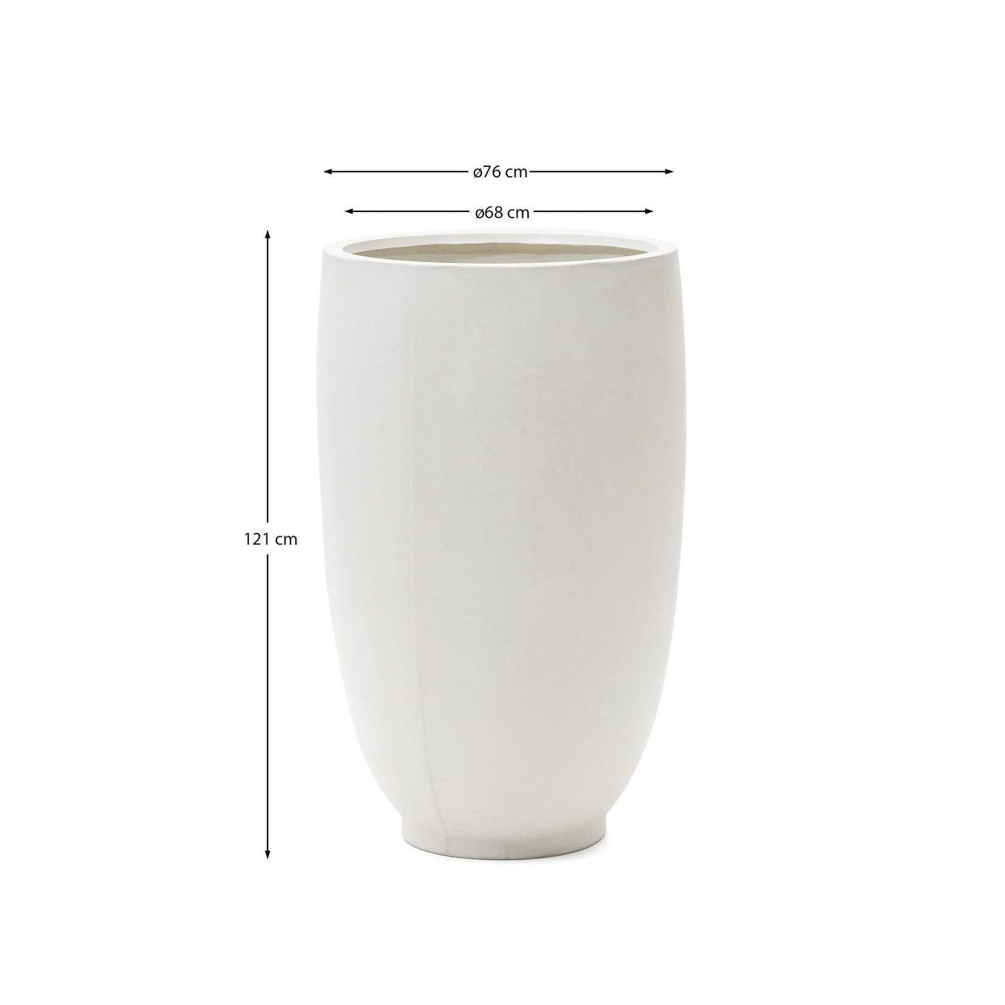 Vaso Aiguablava in cemento bianco Ø 75 cm