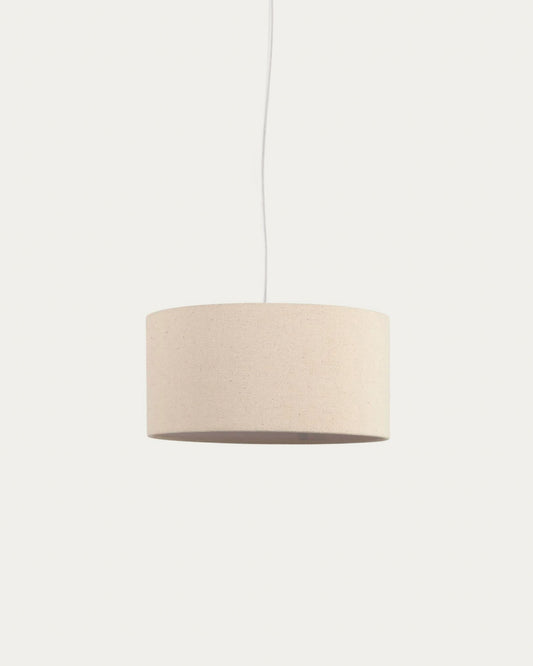 Plafoniera Nazli piccola in lino con finitura beige Ø 40 cm