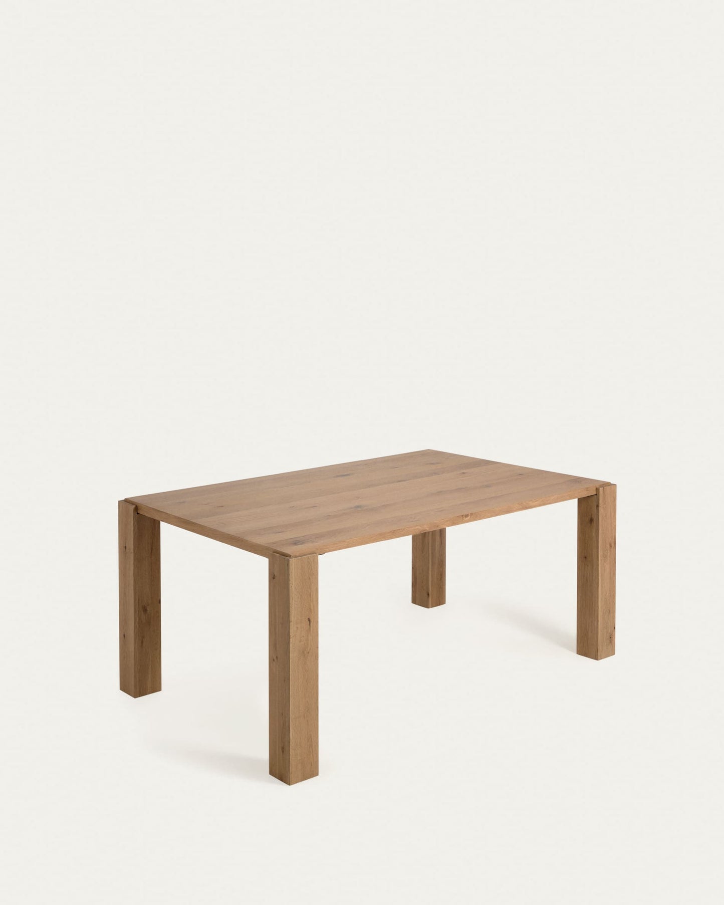 Tavolo Deyanira impiallacciato rovere e gambe in legno massello di rovere 160 x 90 cm