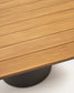Tavolo da esterno Tudons in alluminio con finitura in grigio e teak 148 x 148 cm