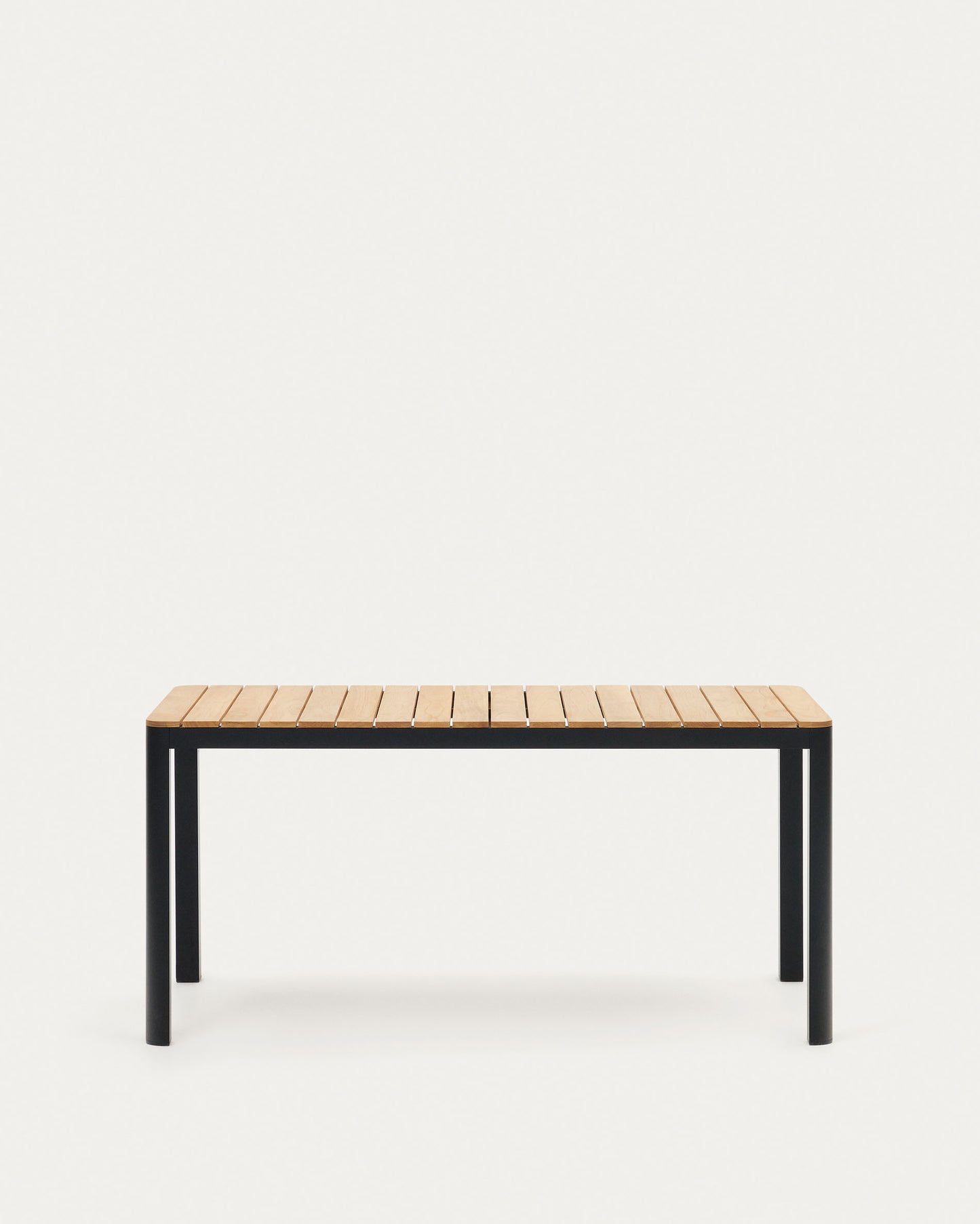 Tavolo 100% da esterno Bona legno massello di teca e alluminio finitura nera 160x90 cm