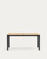 Tavolo 100% da esterno Bona legno massello di teca e alluminio finitura nera 160x90 cm