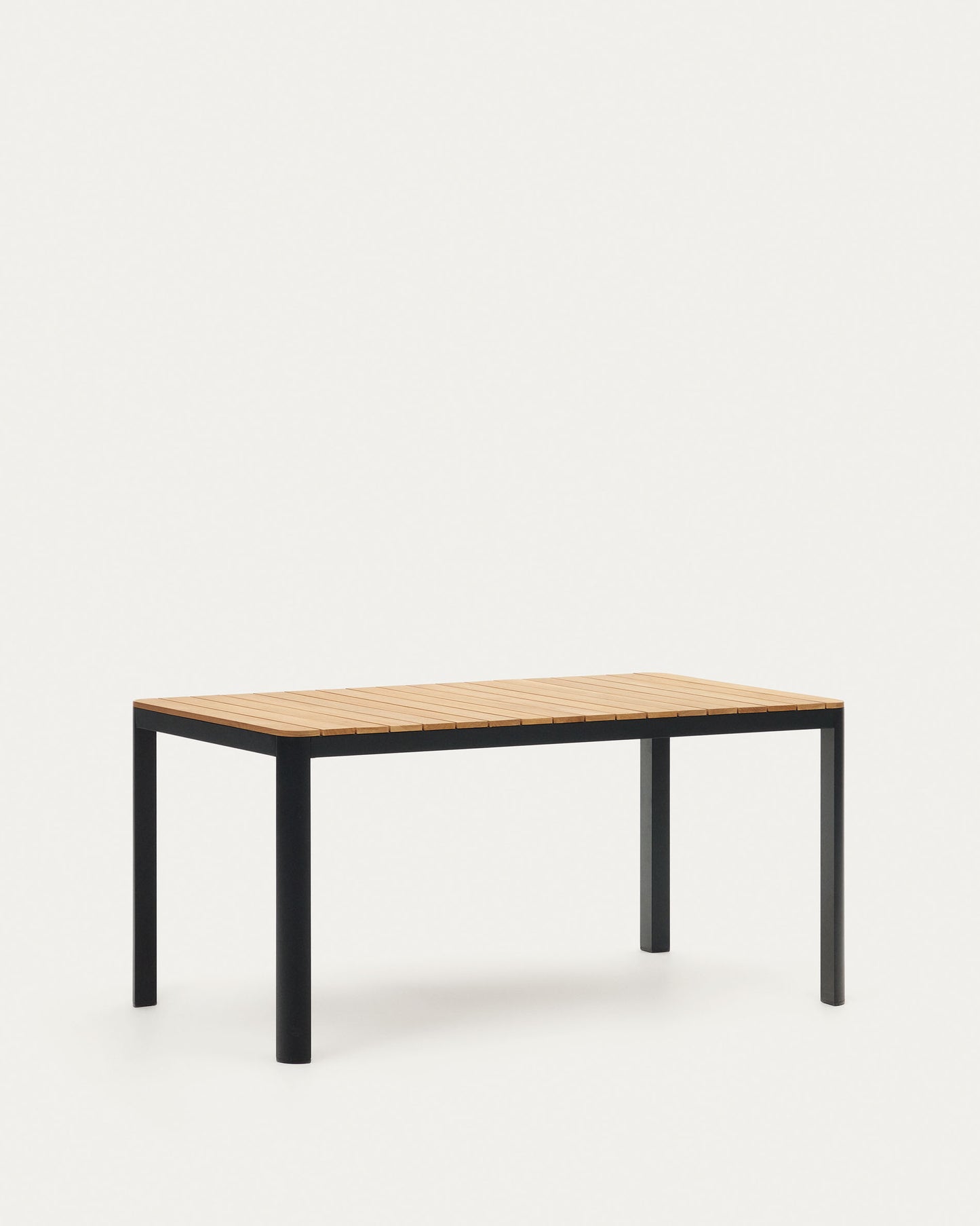 Tavolo 100% da esterno Bona legno massello di teca e alluminio finitura nera 160x90 cm