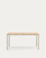 Tavolo 100% da esterno Bona legno massello di teca e alluminio finitura bianca 160x90 cm