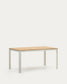 Tavolo 100% da esterno Bona legno massello di teca e alluminio finitura bianca 160x90 cm
