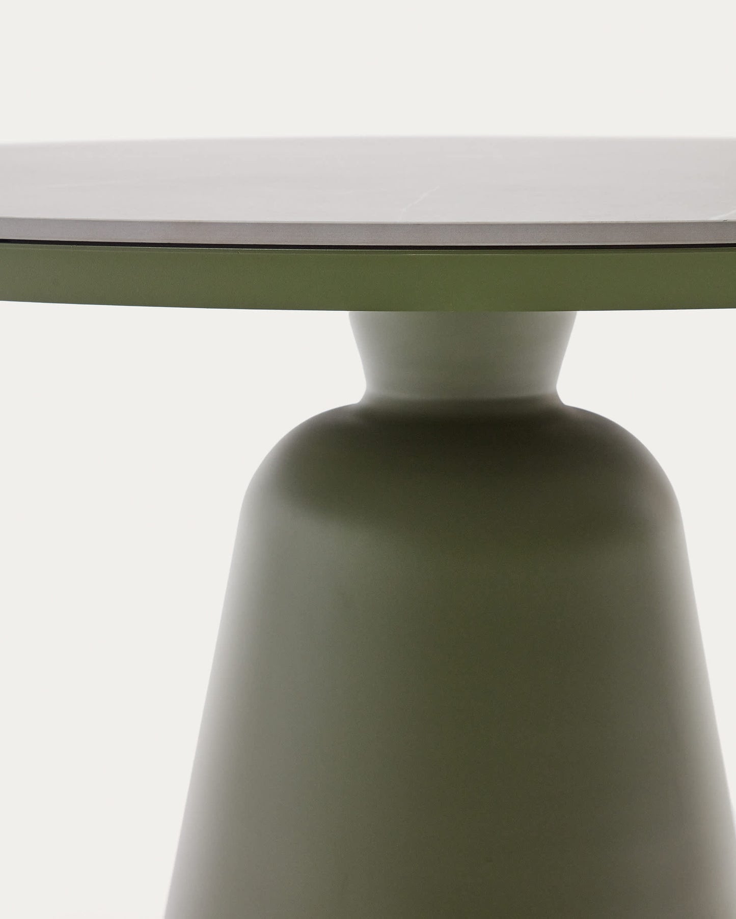 Tavolo da esterno Tudons in alluminio con ripiano in ceramica verde Ø120 cm