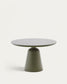 Tavolo da esterno Tudons in alluminio con ripiano in ceramica verde Ø120 cm
