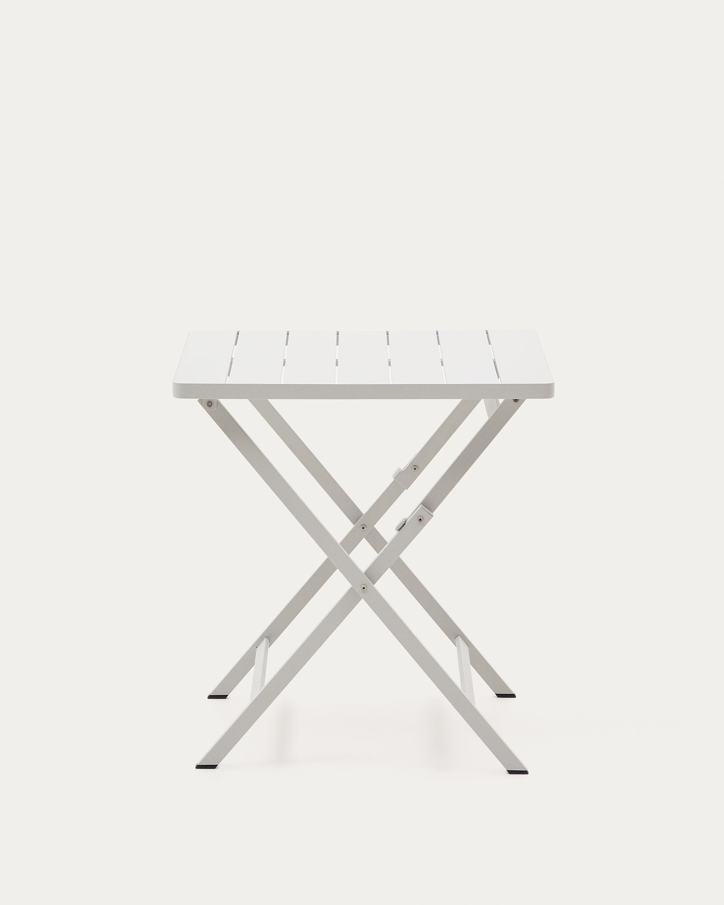 Tavolo da esterno pieghevole Torreta in alluminio con finitura grigio chiaro 70 x 70 cm