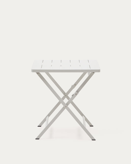 Tavolo da esterno pieghevole Torreta in alluminio con finitura grigio chiaro 70 x 70 cm