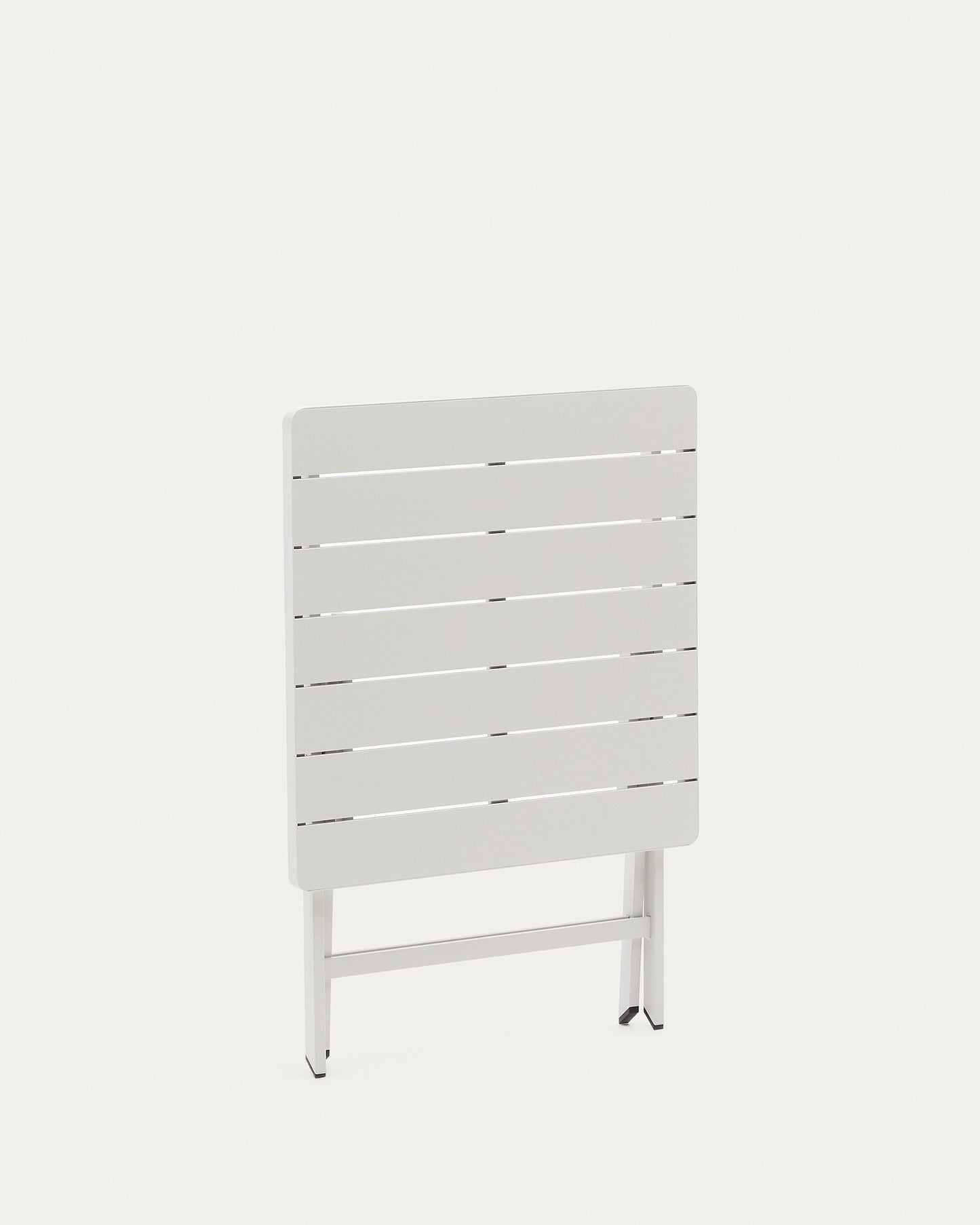 Tavolo da esterno pieghevole Torreta in alluminio con finitura grigio chiaro 70 x 70 cm