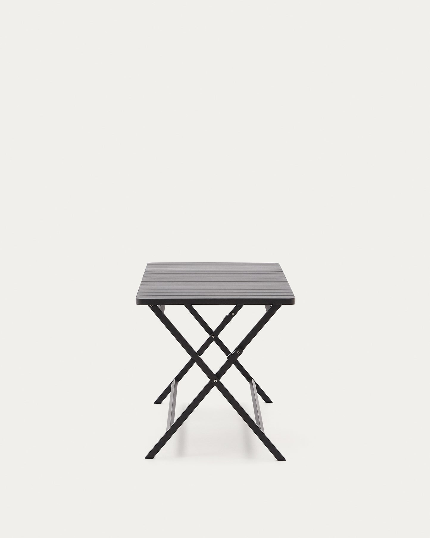 Tavolo da esterno pieghevole Torreta in alluminio con finitura grigio scuro 140 x 70 cm