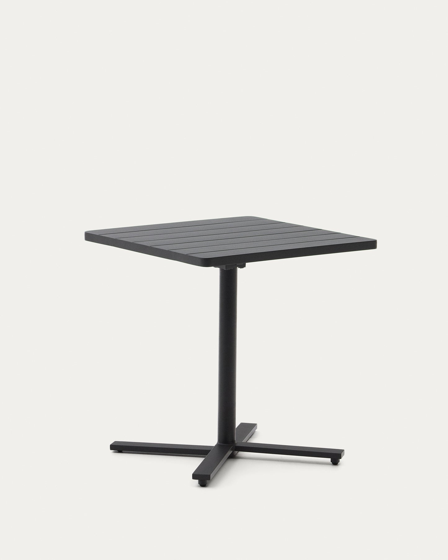 Tavolo da esterno pieghevole Torreta in alluminio con finitura grigio scuro 70 x 70 cm