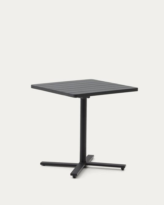 Tavolo da esterno pieghevole Torreta in alluminio con finitura grigio scuro 70 x 70 cm