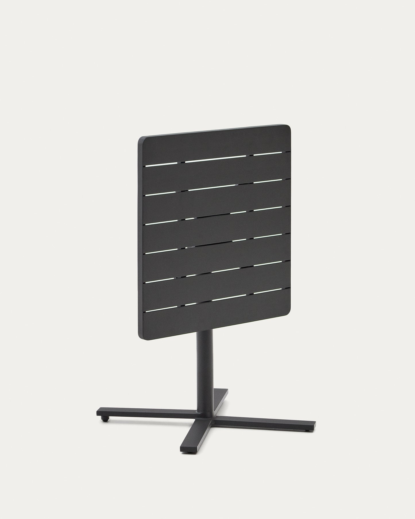Tavolo da esterno pieghevole Torreta in alluminio con finitura grigio scuro 70 x 70 cm