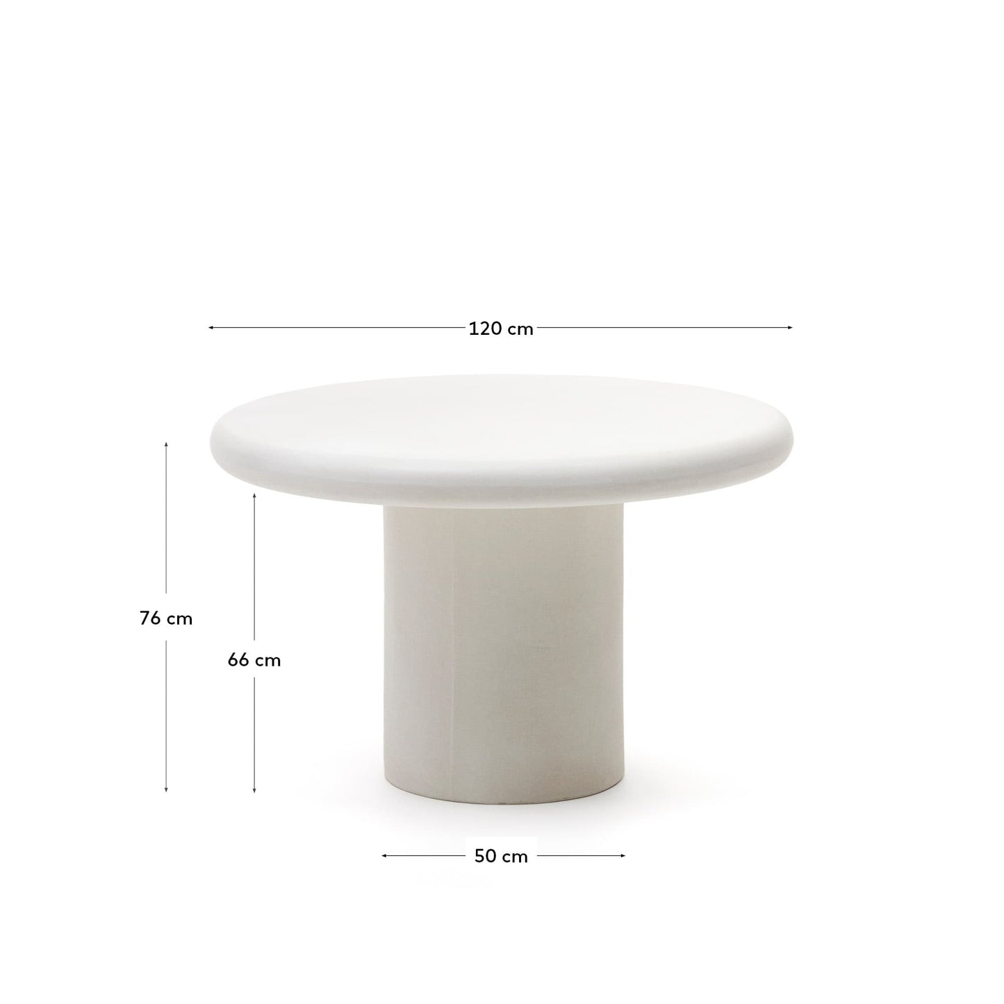 Tavolo rotondo Addaia in cemento bianco Ø 120 cm