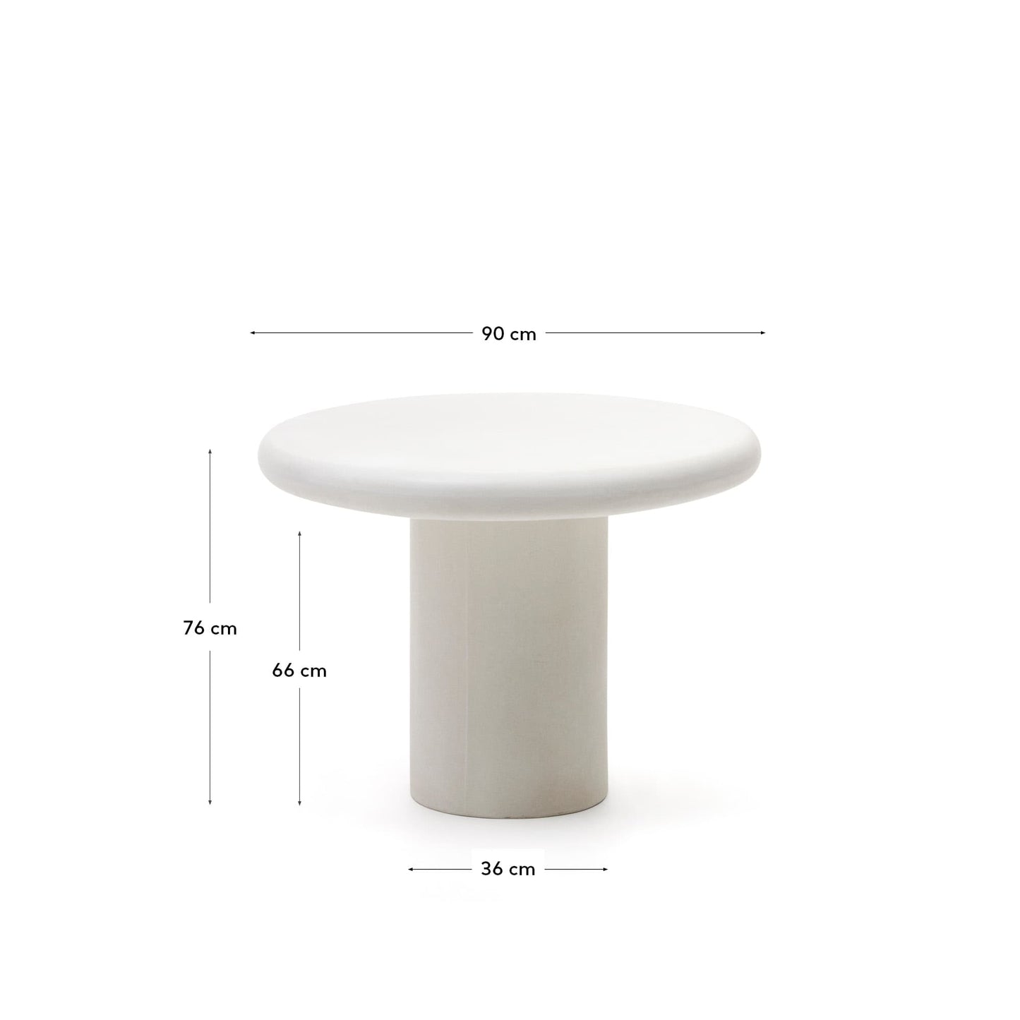 Tavolo rotondo Addaia in cemento bianco Ø 90 cm