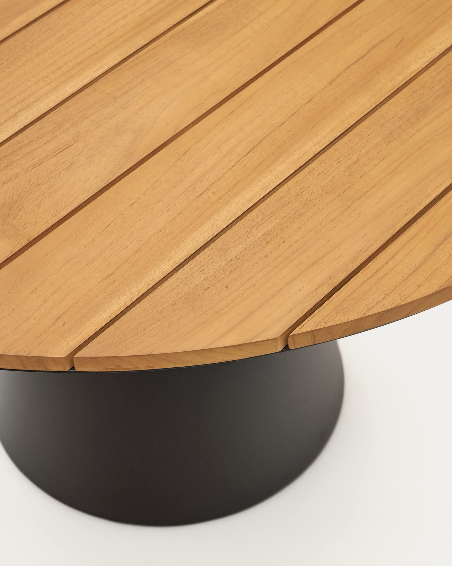 Tavolo rotondo da esterno Tudons in alluminio con finitura in grigio e teak Ø120 cm