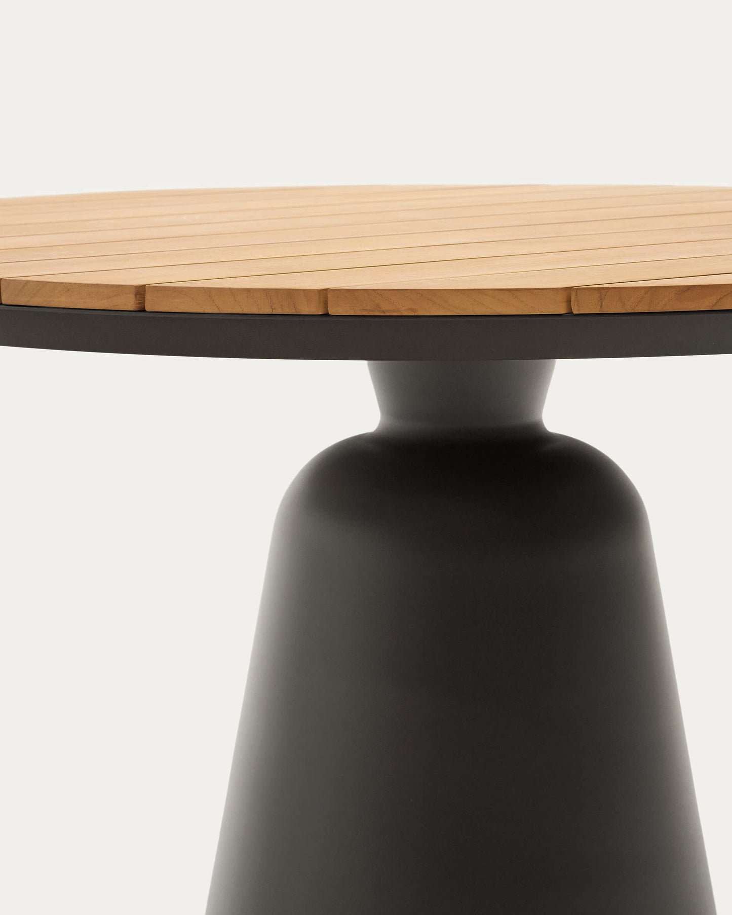 Tavolo rotondo da esterno Tudons in alluminio con finitura in grigio e teak Ø120 cm