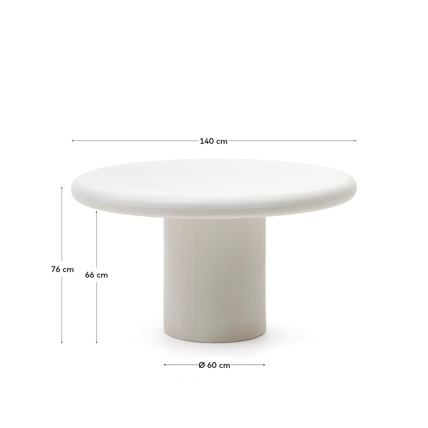 Tavolo rotondo Addaia in cemento bianco Ø 140 cm