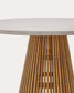 Tavolo rotondo da esterni Alcaufar in legno massiccio di teak e cemento grigio Ø 120 cm