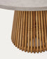 Tavolo rotondo da esterni Alcaufar in legno massiccio di teak e cemento grigio Ø 120 cm