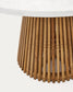 Tavolo rotondo da esterni Alcaufar in legno massiccio di teak e cemento bianco Ø 120 cm