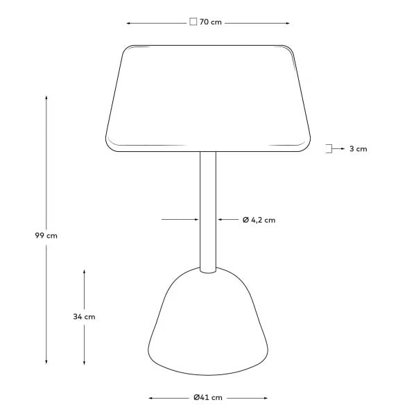 Tavolo alto Saura 70x70