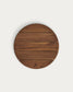Tavolo Saura in metallo verniciato nero e piano in acacia finitura noce 75 x Ø 70 cm