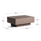 Tavolino Rustella in cemento marrone 80 x 60 cm