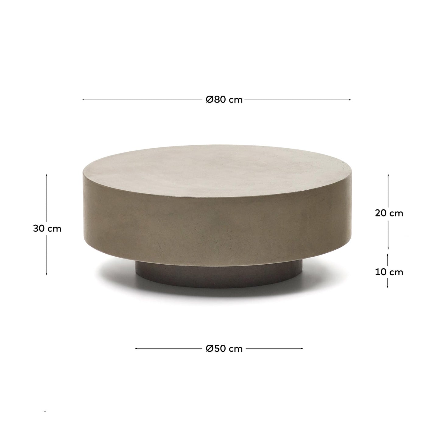 Tavolino da caffè rotondo Garbet in cemento Ø 80 cm