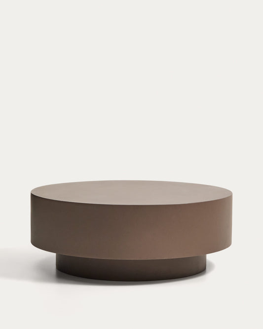 Tavolino Garbet in cemento marrone Ø 80 cm